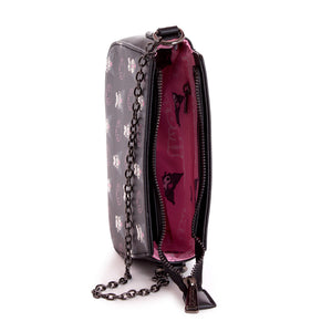 Kuromi x Loungefly Skully Convertible Crossbody Bag With Coin Purse Bags Loungefly