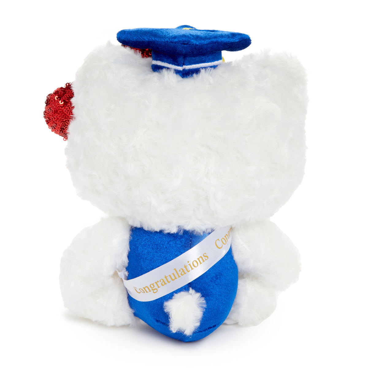 Hello Kitty Graduation Sequin Mascot Plush (White) Plush NAKAJIMA CORPORATION