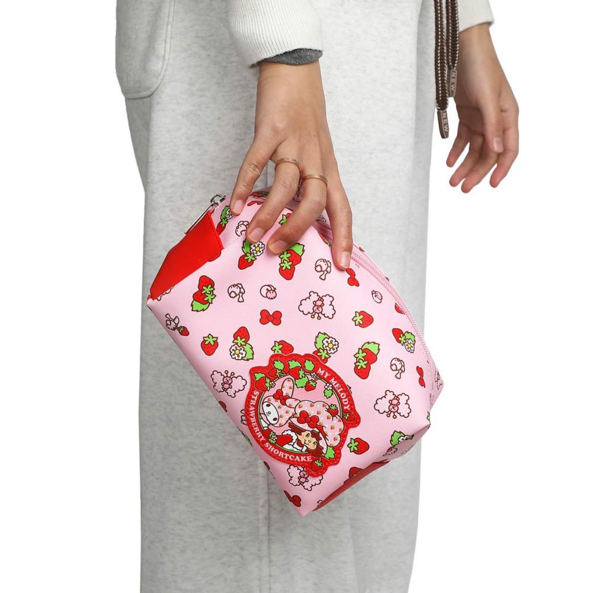 My Melody x Strawberry Shortcake Cosmetic Bag Bags BIOWORLD