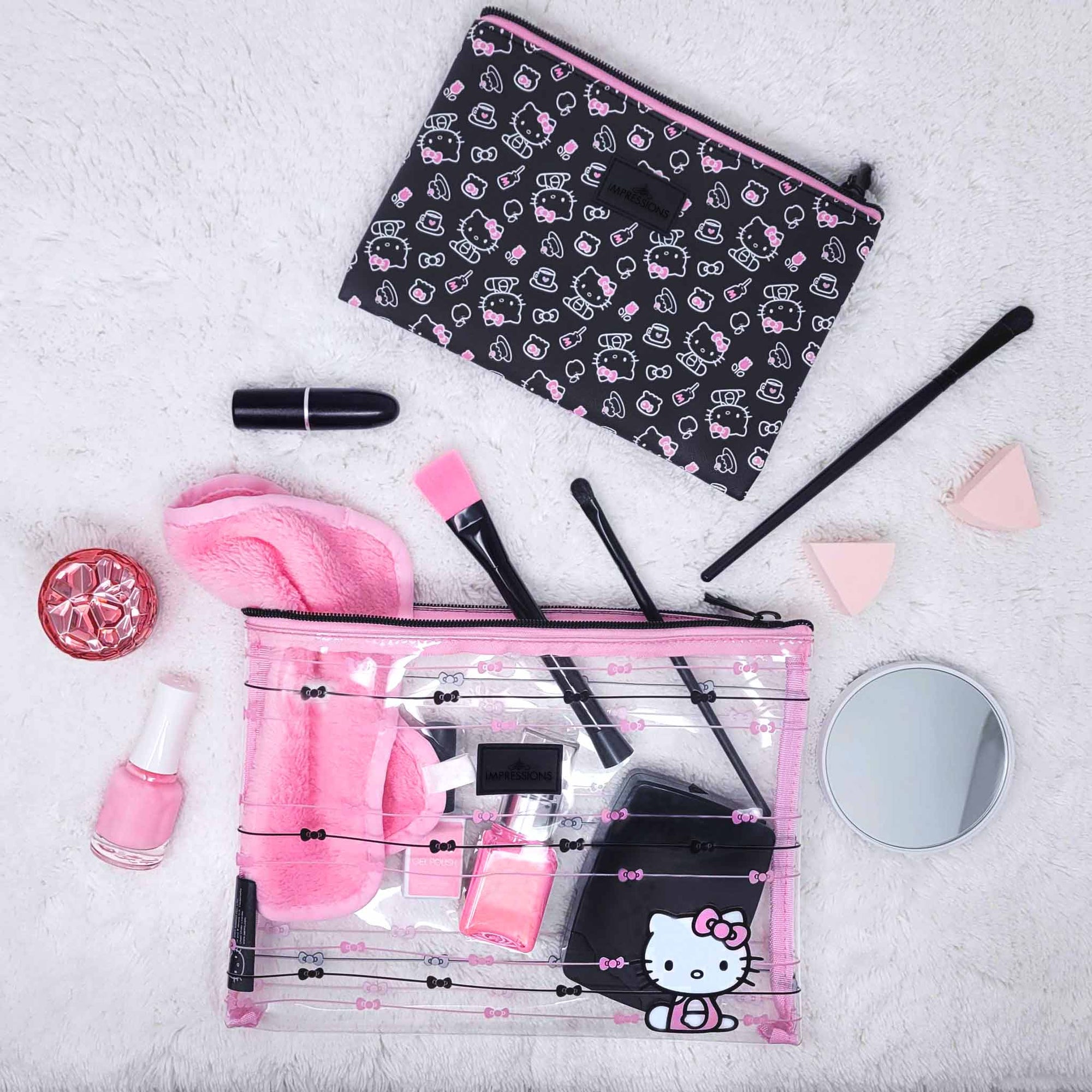 Hello Kitty x Impressions Slim Pouch Set (Black) Beauty Impressions Vanity   
