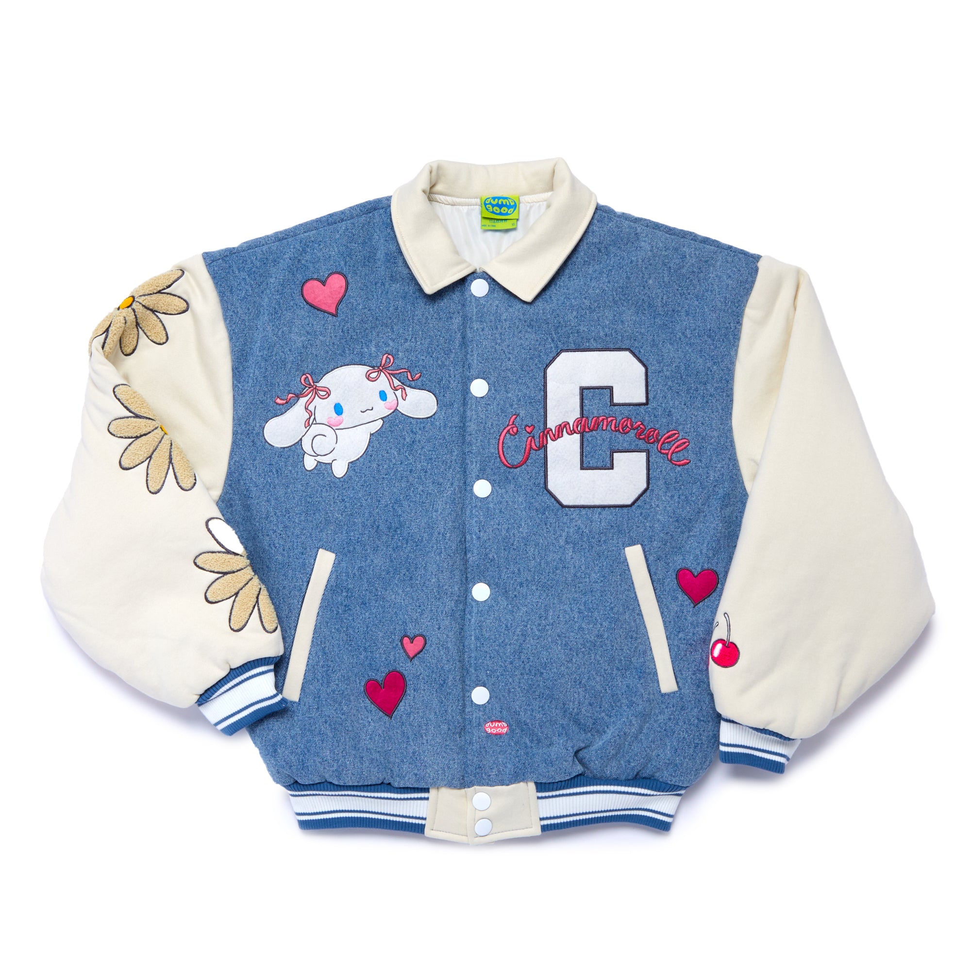 Cinnamoroll x Dumbgood Varsity Jacket Apparel BIOWORLD