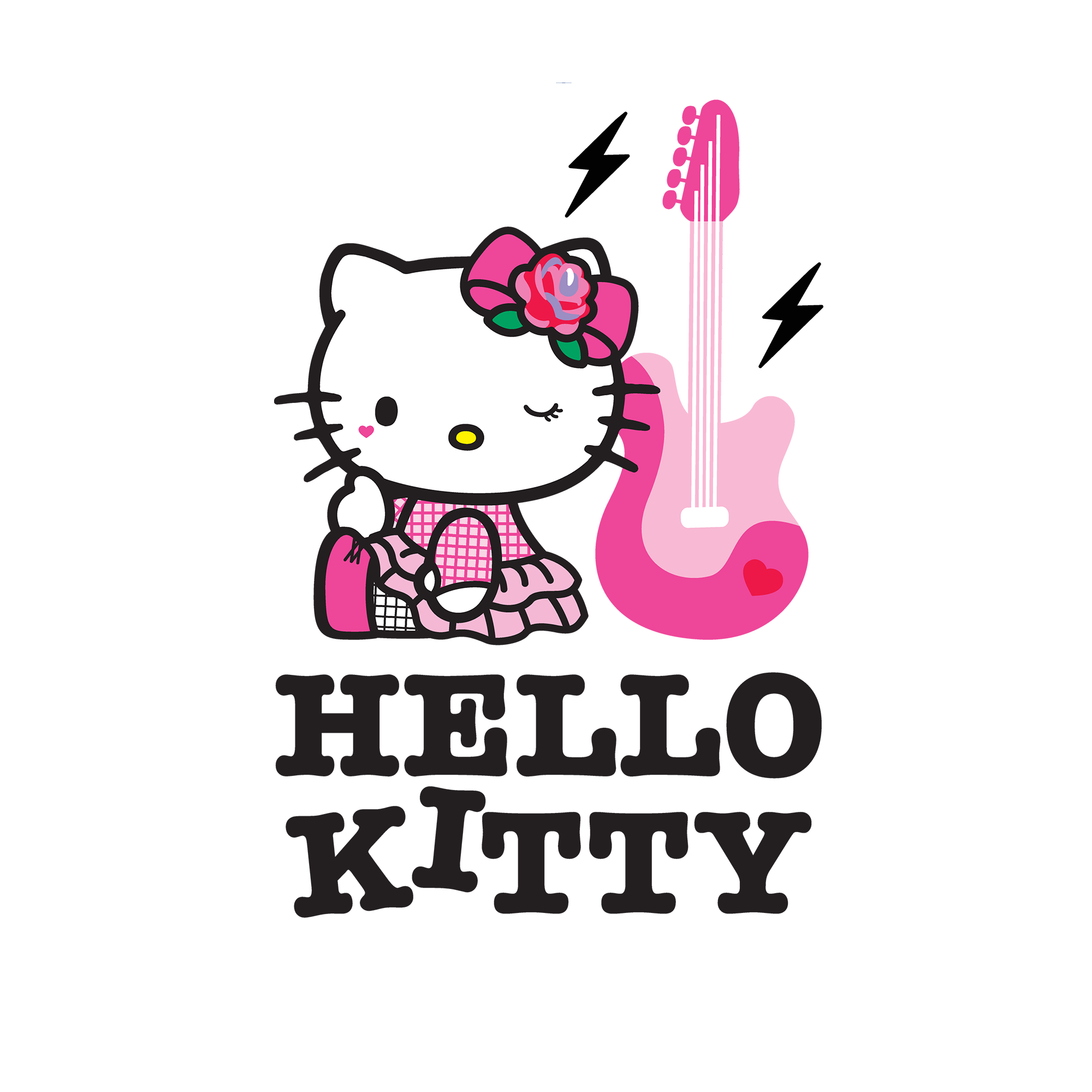 Hello Kitty Rock On Tee Apparel Printful White XS 