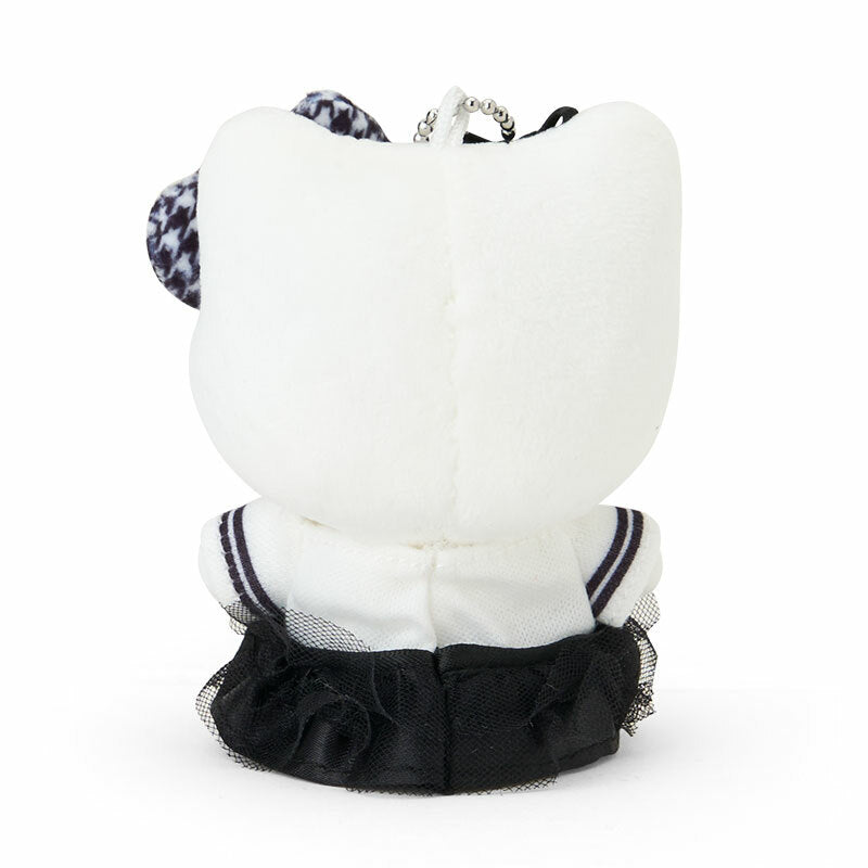 Hello Kitty Plush Mascot Keychain (Silver Houndstooth Series) Accessory Japan Original