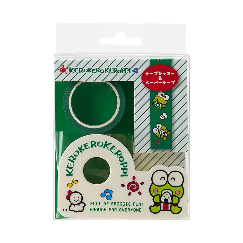 Keroppi Washi Tape and Dispenser Set (Sanrio Forever Series) Stationery Japan Original