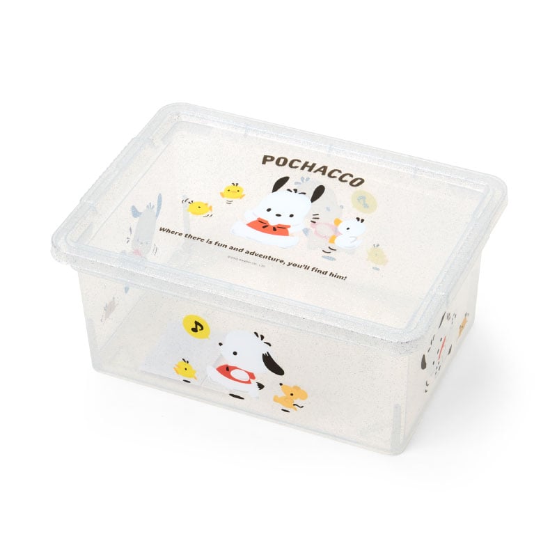 Pochacco Clear Glitter Storage Bin (S) Home Goods Japan Original