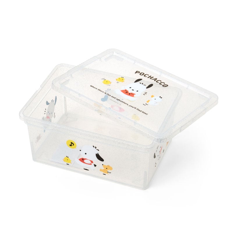 Pochacco Clear Glitter Storage Bin (S) Home Goods Japan Original