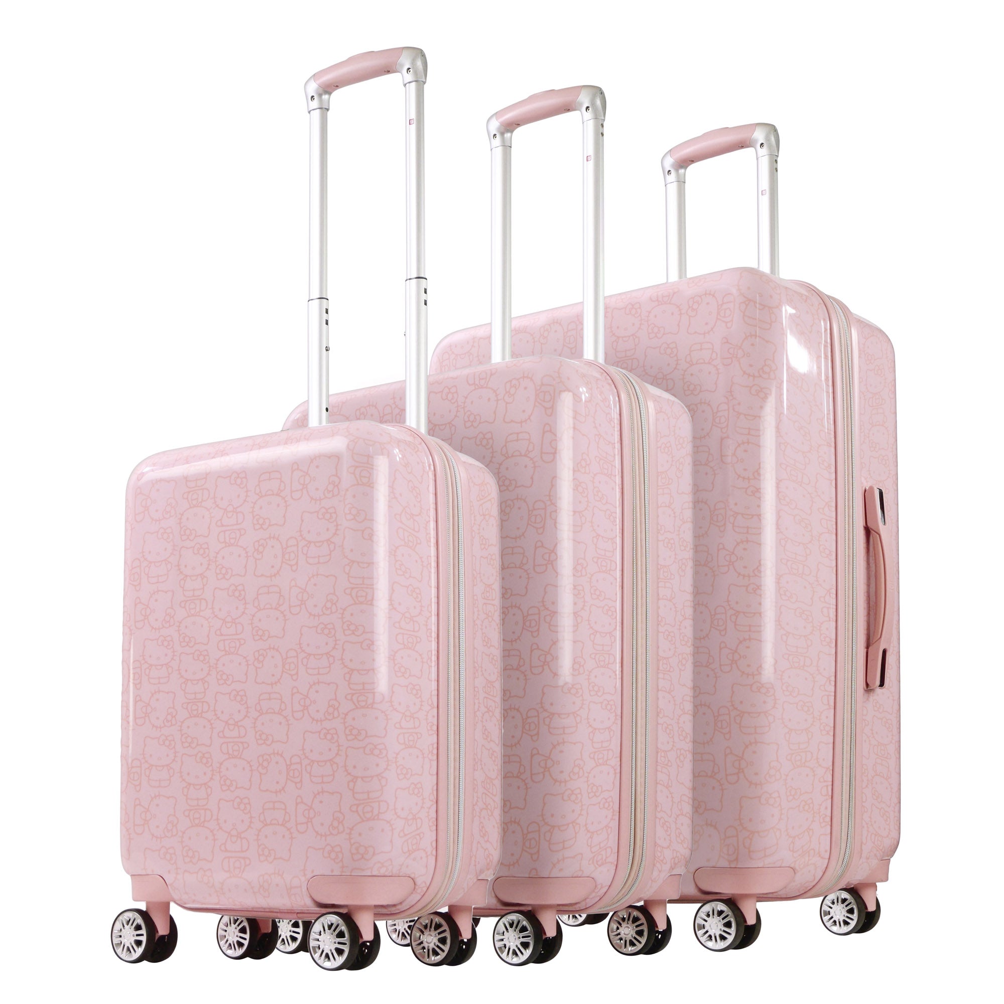 Hello Kitty x FUL Pose 3-Pc Hardshell Luggage (Pink) Travel Concept 1   