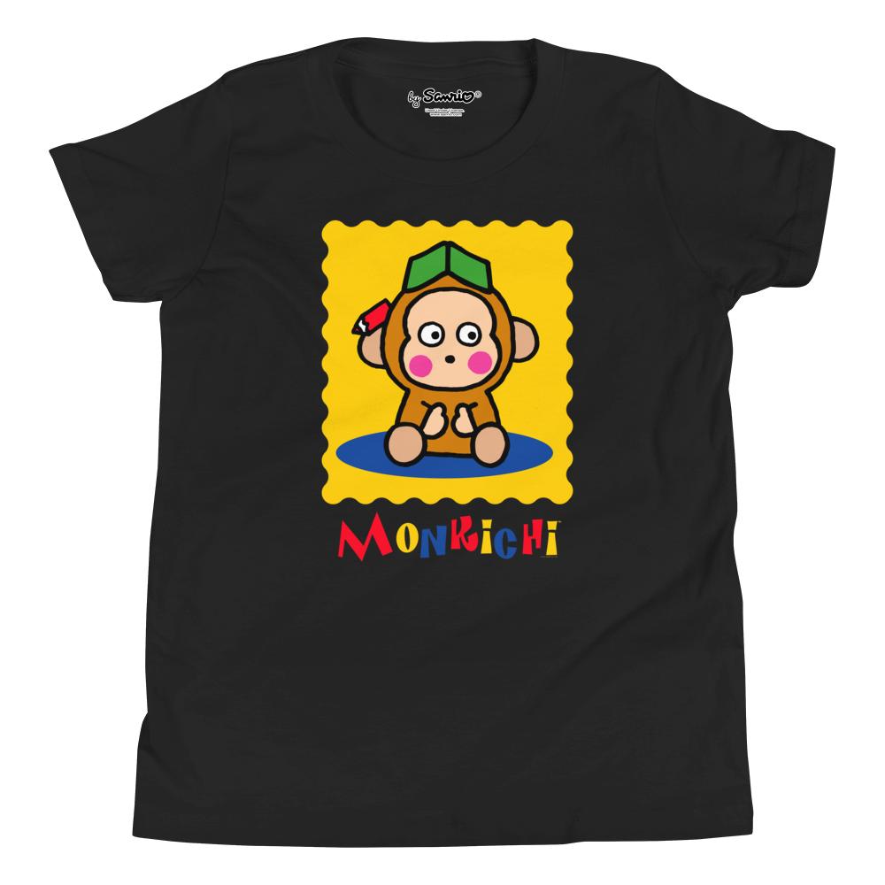 Youth Monkichi Primary Logo T-Shirt (Black) Apparel Printful S